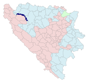 Община Оштра-Лука на карте