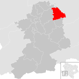Poloha obce Oberndorf an der Melk v okrese Scheibbs (klikacia mapa)