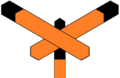 Old Finnish level crossing front sign.png