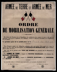 Ordre de Mobilisation générale 2 août 1914