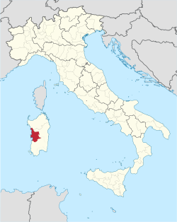 Placering af Oristano i Italien
