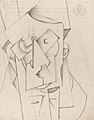 Kubistická komposice – hlava, rysunek, 1912–1913