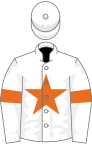 White, orange star, orange armlet on sleeves, white cap