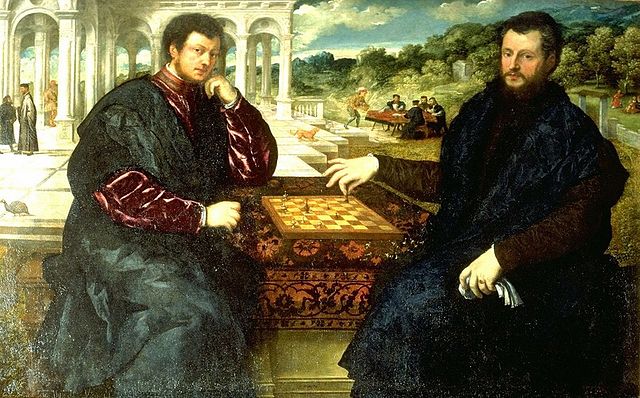 Chess Players (c.1545), Óleo em tela