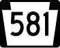 Pennsylvania Route 581 marker