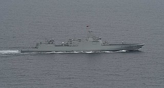 Chinese destroyer <i>Lhasa</i> Type 055 destroyer of the PLA Navy