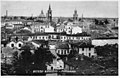 Some chimneys in Busto Arsizio in a historical image (the closest on the left is from Calzaturificio Lombardo Vitale).