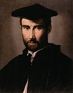 弗蘭西斯科·帕爾米賈尼諾的《男子肖像（義大利語：Ritratto del Pianerlotto）》，58 × 46cm，約繪於1526年，1693年始藏[31]