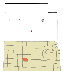 Pawnee County Kansas Incorporated and Unincorporated areas Garfield Highlighted.svg