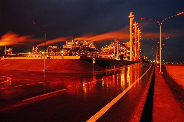 An oil refinery in Ahmadi Governorate in Kuwait