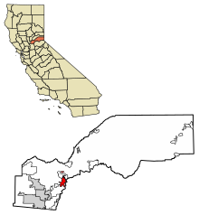 Placer County California Aree costituite e non costituite in società Auburn Evidenziato 0603204.svg