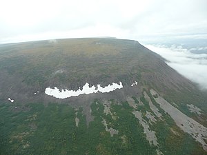 Putoranaplateauet set skævt oppefra