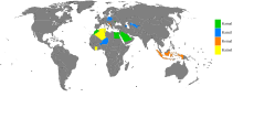 Land hvor Kamal (grønt) er mye brukt