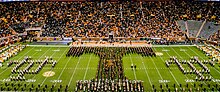 The Pride of the Southland and Alumni Band in 2022. PrideAndAlumni2022.jpg