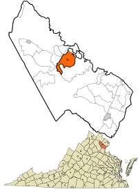 Locatie van Manassas in Virginia