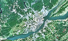 Satellitenfoto mit Québec und Lévis