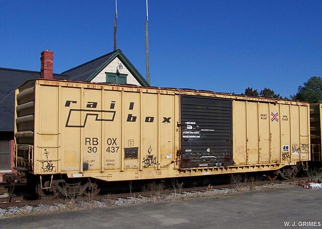 A RailBox boxcar exporting peanuts.