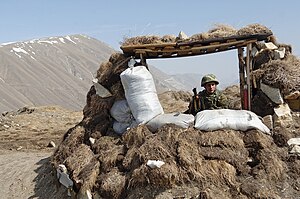 English: A mountain outpost Русский: Горная застава