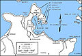 Map of Japanese-occupied Rabaul during World War II.