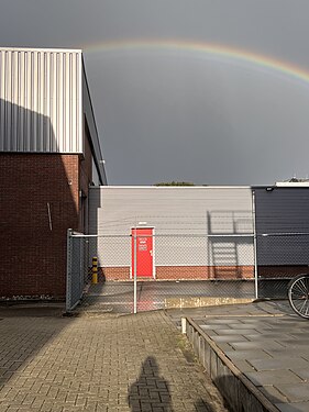 Rainbow with grey sky in Groningen, The Netherlands 2022