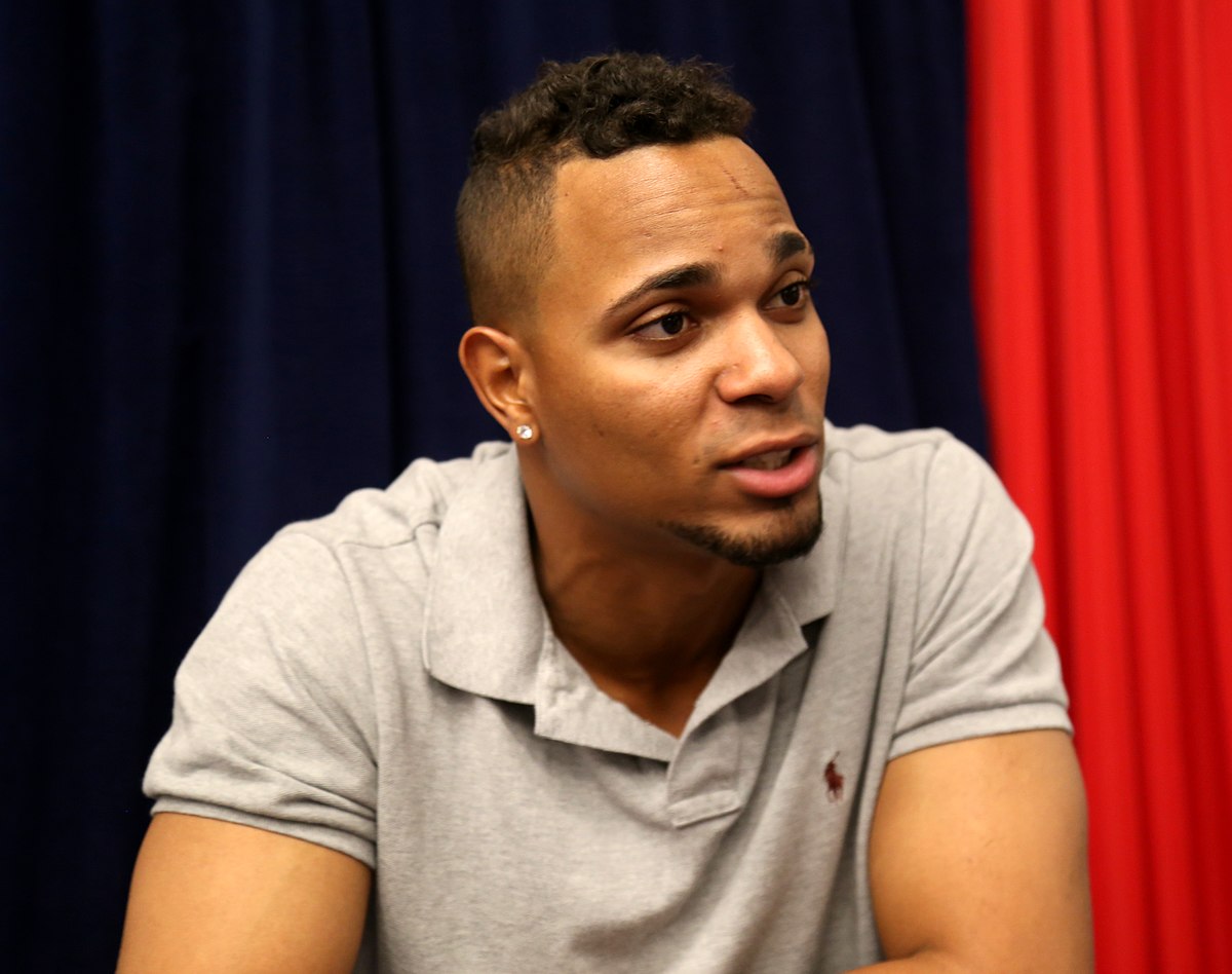 File:Red Sox shortstop Xander Bogaerts talks to reporters at 2016