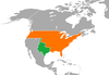 Location map for the Republic of Texas and the United States.