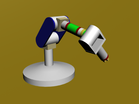 An example of a serial manipulator with six DOF in a kinematic chain. Robot arm model 1.png