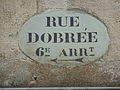 Rue Dobrée, ancien panneau