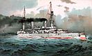 1900 lithograph of SMS Kaiser Wilhelm II