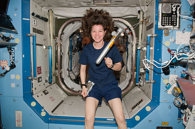 File:STS-133 ISS-26 Cady Coleman with Message in a Bottle.jpg