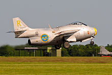 Saab J 29, Swedish Air Force Historic Flight, RAF Waddington Airshow 2013 Saab J29 Tunnan, Swedish Air Force. Waddington Airshow 2013.jpg