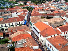 Le centre-ville de Saint-Pierre-d'Oléron vu depuis le clocher de l'église Saint-Pierre.