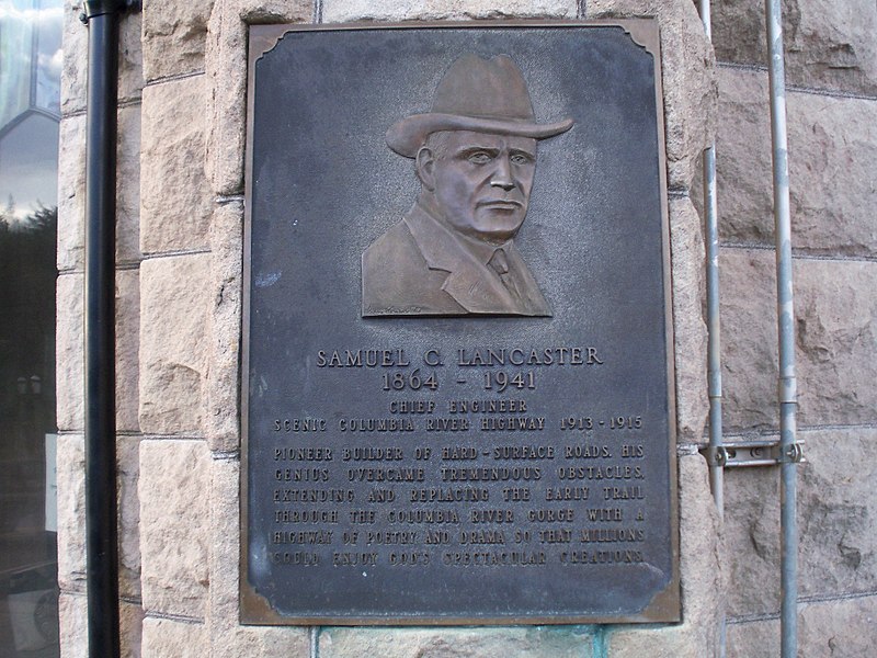 File:Samuel C Lancaster Plaque Crown Point Oregon.jpg