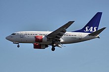 The 737-600 is the shortest at 102 ft 6 in (31.24 m), SAS received the first in September 1998