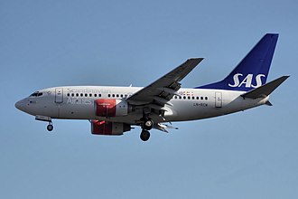 SAS received the first 737-600 in September 1998 Sas b737-600 ln-rcw arp.jpg