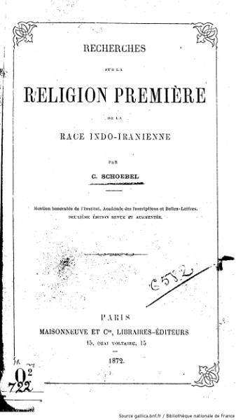 File:Schoebel - Recherches sur la religion première de la race indo-iranienne.djvu