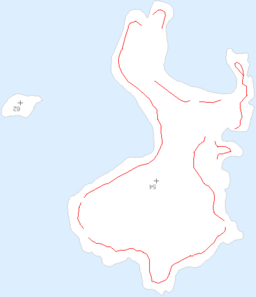 Kart over Scott Island og Haggits Pillar (nord er ned)