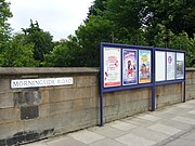 Railway advertising on the bridge over the tracks Site of former Morningside Road Station, Edinburgh.jpg