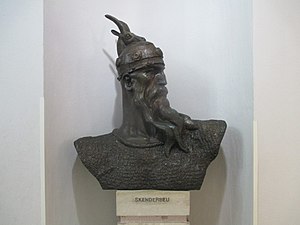 Skanderbegs buste på Skanderbeg-museet.