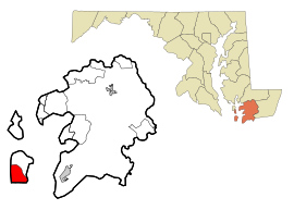 Somerset County Maryland Incorporated and Unincorporated areas Smith Island Highlighted.svg