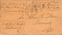 South-to-North POW cover, Richland to Mass' 1864 South-to-North-POW-Richland-to-Mass'1864.jpg