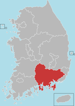 Vị trí của Tỉnh Gyeongsang Nam