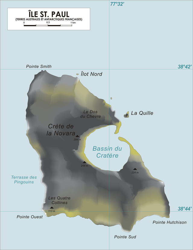 Kaart van die Sint-Pauleiland