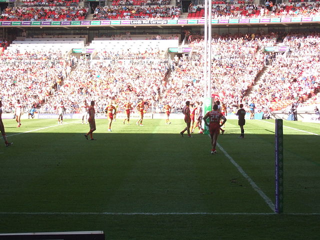 Catalans Dragons during their first Challenge Cup Final in 2007 at Wembley Stadium.