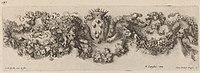Ramka z herbem rodu Medici.  1648. Akwaforta