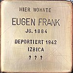 Stolperstein für Eugen Frank (Friedrichstraße/Ecke St. Anton-Straße)