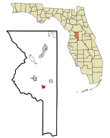 Lokasi di Sumter County dan negara bagian Florida