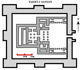 План зороастрийского святилища с окружающими стенами[1]