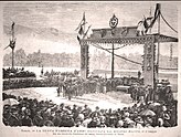 Terni, nová továrna na zbraně, kterou ministr Ricotti slavnostně otevřel 2. května (dřevořez, 1875)