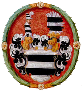 Wappen derer von Teuffenbach-Massweg von 1603 im Stammbuch der Familie Donauer